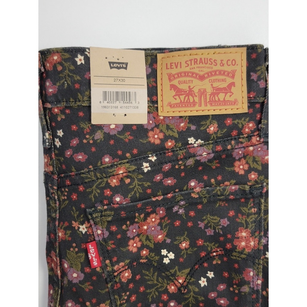 Levi's 314 Shaping Straight Floral Jeans Women's 27x30 Mid Rise HyperSoft New - Picture 9 of 10